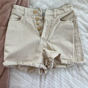 Zara, kaki, button up shorts. Lightly worn. Size 0.
